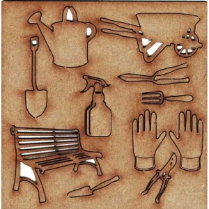 Mini Garden Tool & Bench Assortment - MDF Add On Sheet